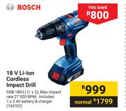 Bosch 18V Li-Ion Cordless Impact Drill