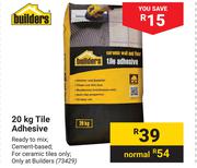 Builders 20Kg Tile Adhesive