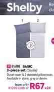 Shelby Basic 3 Piece Set (Double)