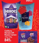Cadbury Heroes Or Roses Carton-185g/186g Each