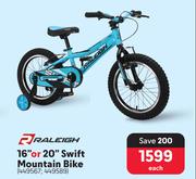 Raleigh 16" Or 20" Swift Mountain Bike-Each