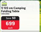Camp Master 122cm Camping Folding Table-Each