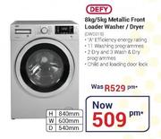 Defy 8Kg/5Kg Metallic Front Loader Washer/Dryer DWD316