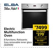 Elba Italian Made Electric Multifunction Oven