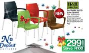 H&H Collection Sapphire Patio Arm Chairs-Each
