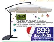 H&H Collection Foldable Cantilever Umbrella