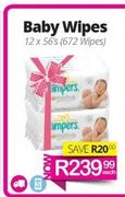 Pampers Baby Wipes-12 x 56's (672 Wipes) Each