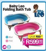 Baby Leo Folding Bath Tub Blue Or Pink-Each