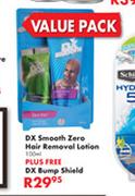 DX Smooth Zero Hair Removal Lotion-100ml + Free DX Bump Shield
