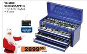 90-Stuk Gereedskapstel 1/2" & 3/8" Dryfsok 3 Laaie TK90M