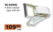 Tie Down 4 Ton Ratchet Type With Tail LH40