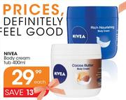 Nivea Body Cream Tub-400ml Each