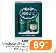 Brut Aftershave Gift Set-Per Set(Aftershave-100ml + Spray-120ml)