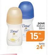 Dove Roll-On-50ml Each