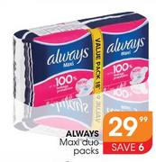 Always Maxi Duo Packs