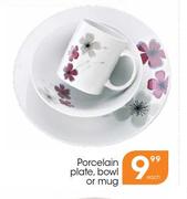 Porcelain Plate, Bowl Or Mug-Each
