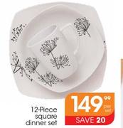 12-Piece Square Dinner Set-Per Set