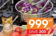 12-Piece Stainless Steel Pot Set