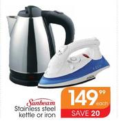 Sunbeam Stainless Steel Kettle Or Iron-Each