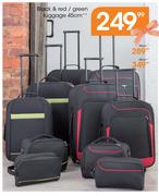 Black & Red/Green Luggage 65Cm