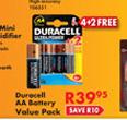 Duracell AA Battery Value Pack-4+2 Free