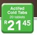 Actifed Cold Tabs-20 Tablets