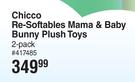 Chicco Re-Softables Mama & Baby Bunny Plush Toys 2 Pack