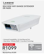 Linksys RE4100W WIFI Range Extender DB N600