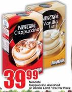 Necafe Cappuccino Assorted Or Vanilla-10's Per Pack