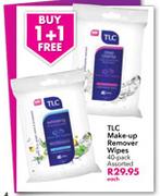 TLC Make-Up Remover Wipes-40 Pack Assorted Each