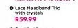 Lace Headband Trio with Crystals