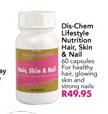 Dis-Chem Lifestyle Nutrition Hair, Skin & Nail Capsules-60's