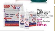 Vigro 3-Step System Starter Pack (150ml Bio-Shampoo, 100ml Bio-Tonic Plus 30 Bio-Capsules Free)