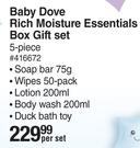 Baby Dove Rich Moisture Essentials Box Gift Set 5 Piece-Per Set