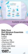 Baby Dove Rich Moisture Essentials Bag Gift Set 5 Piece-Per Set