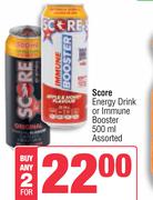 Score Energy Drink Or Immune Booster  Assorted-For Any 2 x 500ml
