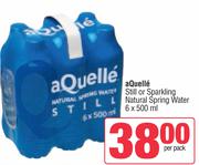 aQuelle Still Or Sprakling Natural Spring Water-6 x 500ml