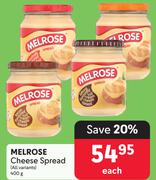 Melrose Cheese Spread (All Variants)-400g Each