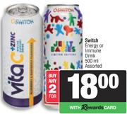 Switch Energy Or Immune Drink Assorted-For Any 2 x 500ml