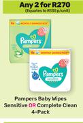 Pampers Baby Wipes Sensitive Or Complete Clean 4 Pack-For Any 2