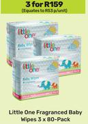 Little One Fragranced Baby Wipes-For 3 x 80 Pack