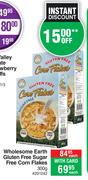 Wholesome Earth Gluten Free Sugar Free Corn Flakes-300g Each