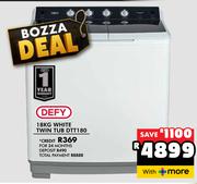 Defy 18Kg White Twin Tub DTT180