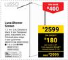 Lusso Luna Shower Screen-1.2m x 2m
