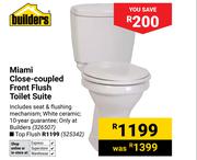 Builders Miami Close Coupled Front Flush Toilet Suite