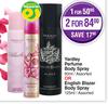 Yardley Perfume Body Spray 90ml Or Enlish Blazer Body Spray 125ml-For 1