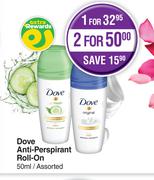 Dove Anti Perspirant Roll On Assorted-For 2 x 50ml
