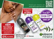 Garnier Anti Perspirant Roll On For Men Or Women Assorted-50ml