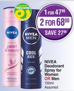 Nivea Deodorant Spray For Women Or Men Assorted-150ml