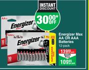 Energizer Max AA Or AAA Batteries 12 Pack-Per Pack